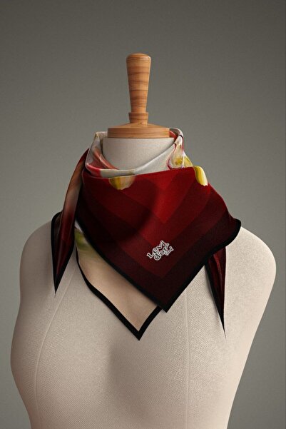 Levidor Trend Twill Scarf Special Design Color Gradient Stripe Floral Pattern