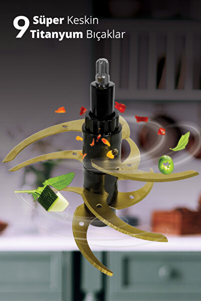 Kiwi KC-8250 Gıda Öğütücü Doğrayıcı | 500W Güçlü Motor&3L Cam Kase &9 Titanyum Bıçaklı & Dokunmatik Ekran