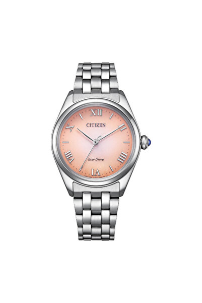 Citizen ساعة إيكو درايف النسائية التناظرية ذات الميناء الخوخي - EM1140-80X