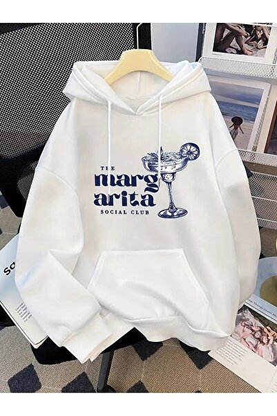 Le Savu The Margarita cu imprimeu Kangaroo Cepli cu glugă Swea de culoare alb...