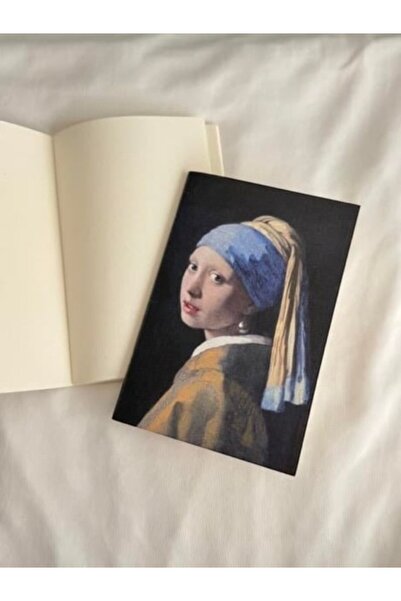 Mansura Girl Mini Unlined Notebook with Pearl Earrings