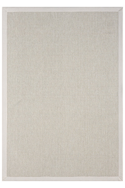 SEYRAN HALI Bombay Krem Halı Krem Bordürlü Kolay Temizlenen Hasır Dokulu Sisa...