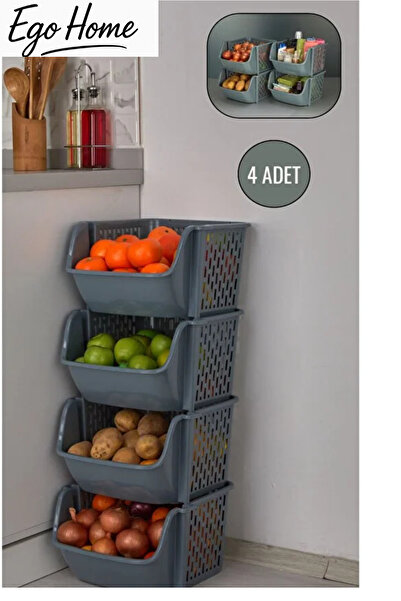 ego home 4 Katlı Patates & Soğanlık, Katlı Sebzelik, Büyük Düzenleyici, Oyunc...