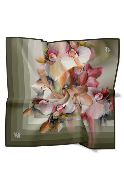 Levidor Trend Twill Scarf Special Design Color Gradient Stripe Floral Pattern