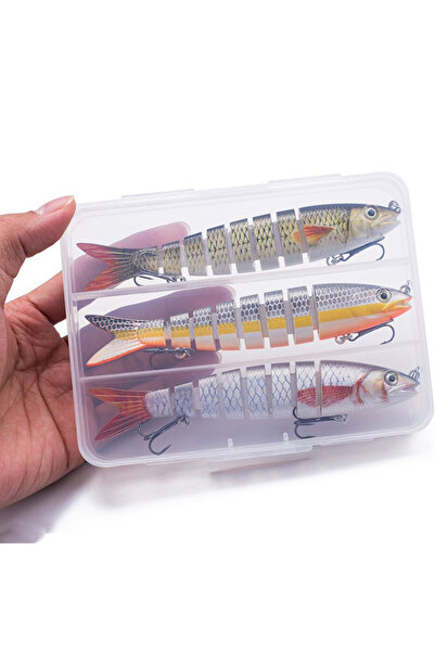 Choice 390-3pcs with box 3pcs 8 Segment Fishing Lure Multi Jointed Swimbait A...