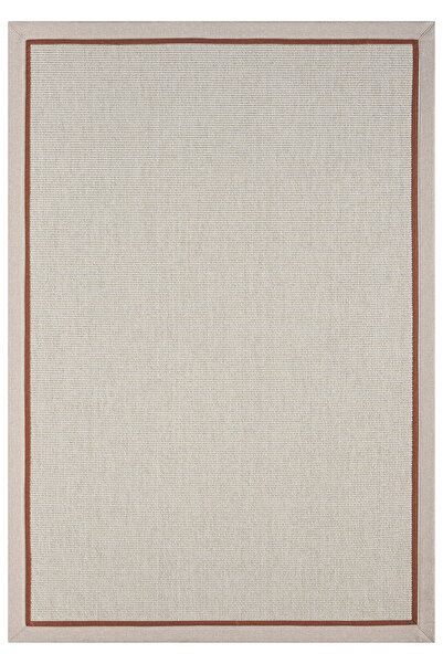 SEYRAN HALI Bombay Krem Halı Bej Terra Bordürlü Kolay Temizlenen Hasır Dokulu...