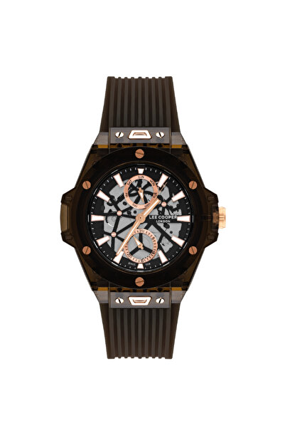 Lee Cooper ساعة رجالية متعددة الوظائف بمينا أسود - LC07975.051