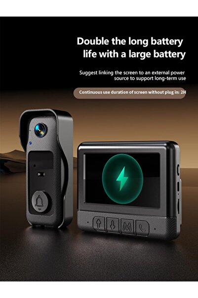 Generic Video Doorbell with 4.3-inch Monitor — 2K HD, Night Vision, Two-way Audio, IP68