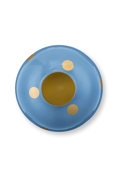 Pip Studio Decorative vase, metal, Pip Studio, Dots Light Blue/Gold, 32 cm, Dot Delight collection