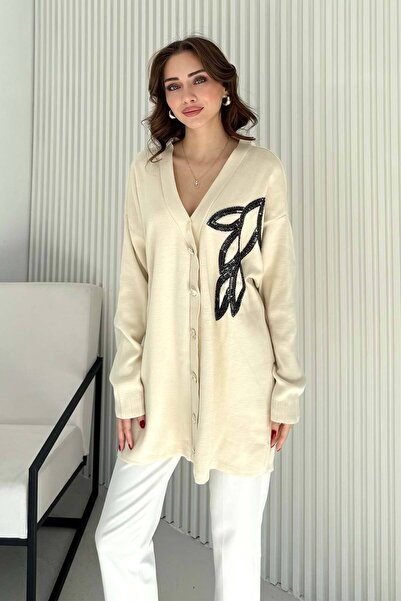 Melike Tatar Πλεκτό Ζακέτα με Αξεσουάρ 70-2502