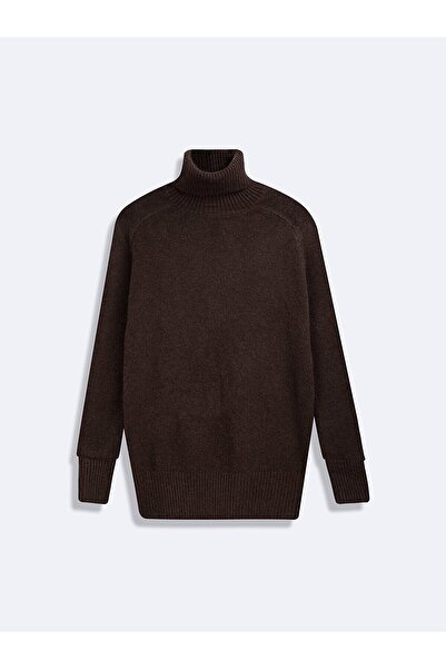 Ltb Long Sleeve Turtleneck Knitwear Brown Color Sweater
