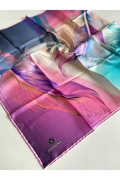 Vissona Μεταξωτό μαντήλι Tivil 51130 Μωβ Μοτίβο Μαργαριταρένιο