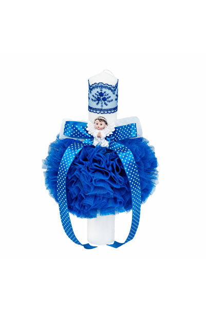 BebeNou Λαμπάδα Βάπτισης Σφαίρα Άγγελος Μπλε Decor Denikos® 516