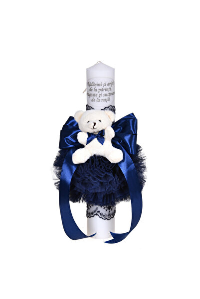 BebeNou Λαμπάδα Βάπτισης με Μήνυμα, Διακόσμηση Navy Blue, Denikos®