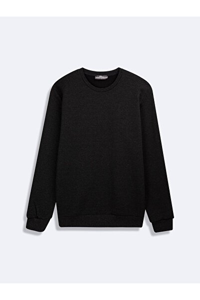 Ltb Uzun Kollu Sıfır Yaka Basıc Antrasit Sweatshırt