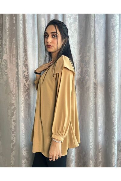 Hayati Collections 1 Piece – Single Shirt Georgette Camel Solid Colors