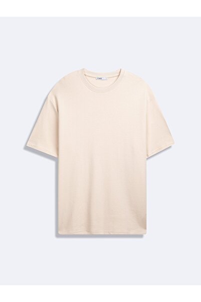 Ltb Короткий рукав, круглий виріз, базовий кремовий T-shirt