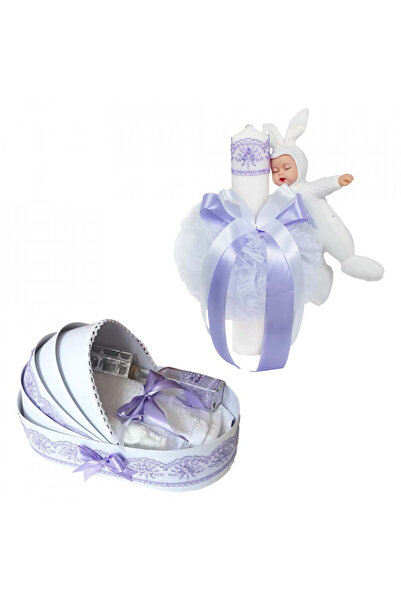 BebeNou Σετ Βάπτισης με Λαμπάδα & Διακόσμηση Λαγουδάκι για Κορίτσια