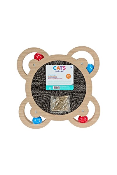 Gift Design Sisal pentru pisici, cu 4 bile, formă de floare, 35,5x35,5x5 cm, ...