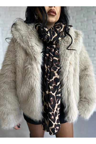 moneta boutique Women's Wide Collar Lined Faux Fur Coat