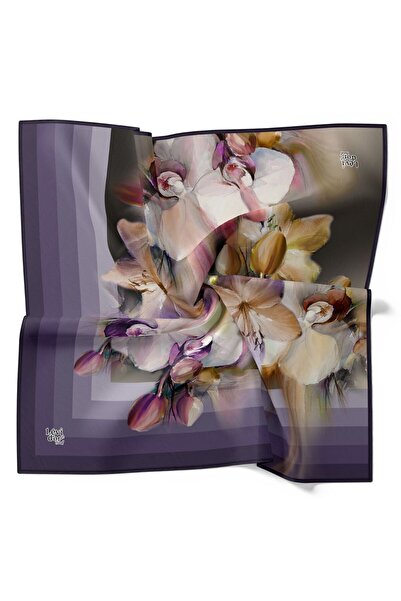 Levidor Trend Twill Scarf Special Design Color Gradient Stripe Floral Pattern