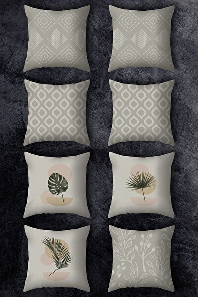 EMORES طقم غطاء وسادة مطبوع على الوجهين مقاس 43 × 43 مكون من 8 مجموعات.