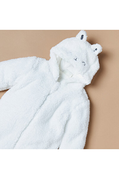 Juniors Textured Sleepsuit with Hood and Zip Closure