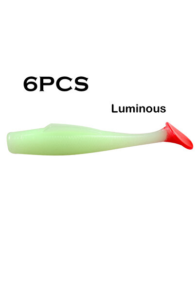 Choice 9 طُعم صيد ناعم من JOHNCOO، 6 قطع، 80 مم، 4.8 جرام، ذيل مجداف ناعم، طُ...