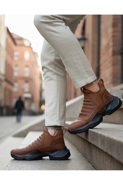 BOA BA0401 Bağcıksız Rahat Yüksek Taban Taba Erkek Spor Yarım Bilek Bot