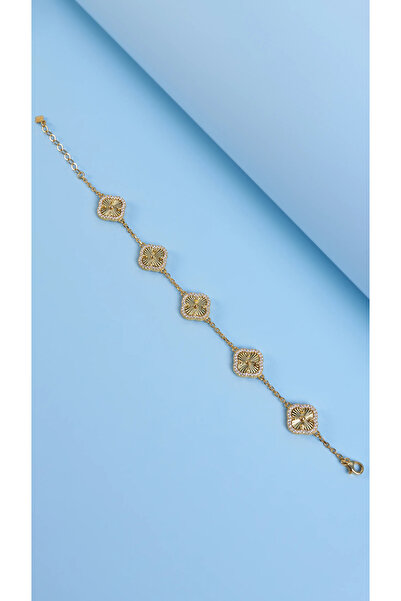 chona jewellery TAŞLI BEŞLİ YONCA BİLEKLİK