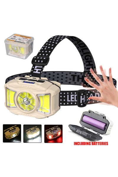 Choice مع بطارية قوية، مصباح أمامي LED تحريض، 4 أوضاع إضاءة، مصباح يدوي خارجي من النوع C