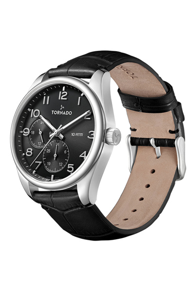 Tornado CELESTIA CLASSIC Men's Multi Function Black Dial Watch - T25102-SLBB