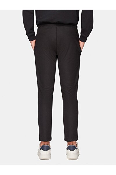 Ltb Beli Lastikli Düz Paça Siyah Eşofman