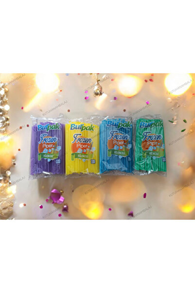 Burpak Renk Seçenekli,100Lü Düz Geniş 22cm Kullan At Pipet