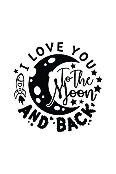 Oracal Autocolant decorativ cu citat „Te iubesc până la Lună și înapoi”, 47×4...