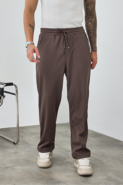 MADZEYMODA Преміум чоловічі баггі штани з жакардовим візерунком, колір кава, LS-22069