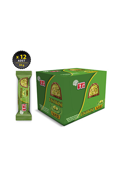 Eti Çikolata Fıstık İşi Antep Fıstıklı 50 g x 12 Adet