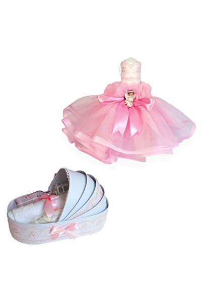 BebeNou Σετ Βάπτισης Denikos® με Λαμπάδα & Άγγελο - Ροζ NKO1722