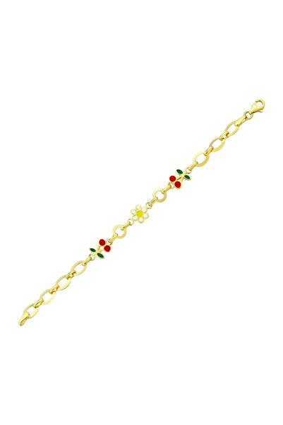 Koçak 14 Ayar Kiraz Papatya Figürlü Altın Bebek Bileklik