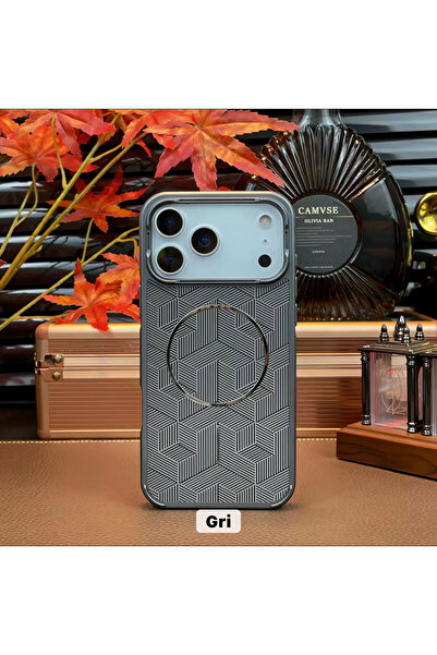 DGN İphone 17 Pro Max Uyumlu Magsafe Karbon Fiber Desenli Darbe Zırhlı Kılıf