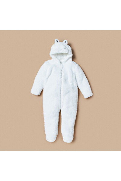 Juniors Textured Sleepsuit with Hood and Zip Closure