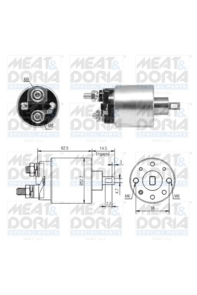 MEATDORIA Electromotor solenoid Abarth 500 / 595 / 695/500C / 595C / 695C Alf...
