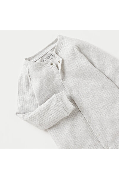 Juniors Textured Closed Feet Sleepsuit with Long Sleeves