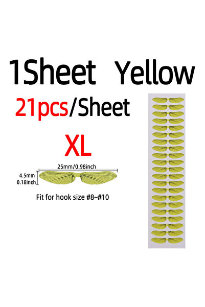 Choice ورقة واحدة صفراء XL ورقة واحدة من أجنحة الذبابة المقطوعة مسبقًا والواق...
