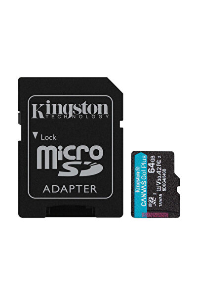Kingston Card memorie 64GB Canvas Go Plus, adaptor, SDCG4/64GB
