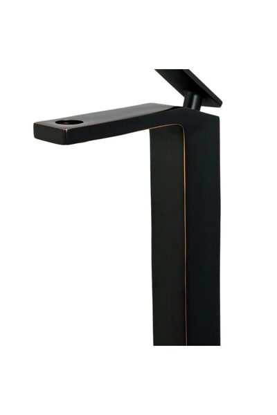 Trendy's Μπαταρία νιπτήρα, τοποθέτηση σε πάγκο, δίπλα στον νεροχύτη, αντικέ μαύρο