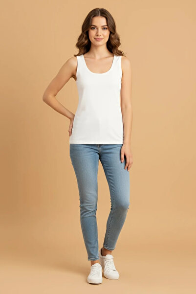 JENİKA Γυναικείο καθημερινό βαμβακερό μπλουζάκι με χοντρό λουράκι ελαστικό ύφασμα