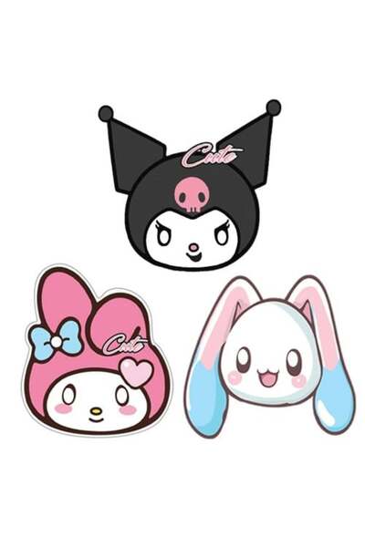 parti show Kuromi 6'lı Kağıt Maske