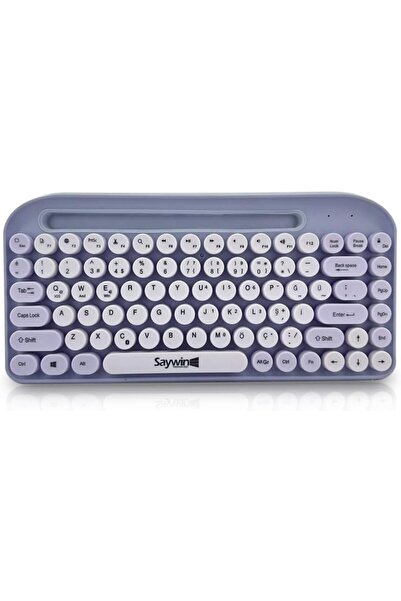 STOREMAX Saywin Bluetooth Klavye Renkli Retro Kablosuz Klavye Daktilo Görünüm...