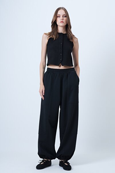 VAGGON Double Pocket Stitching Detailed Jogger Pants